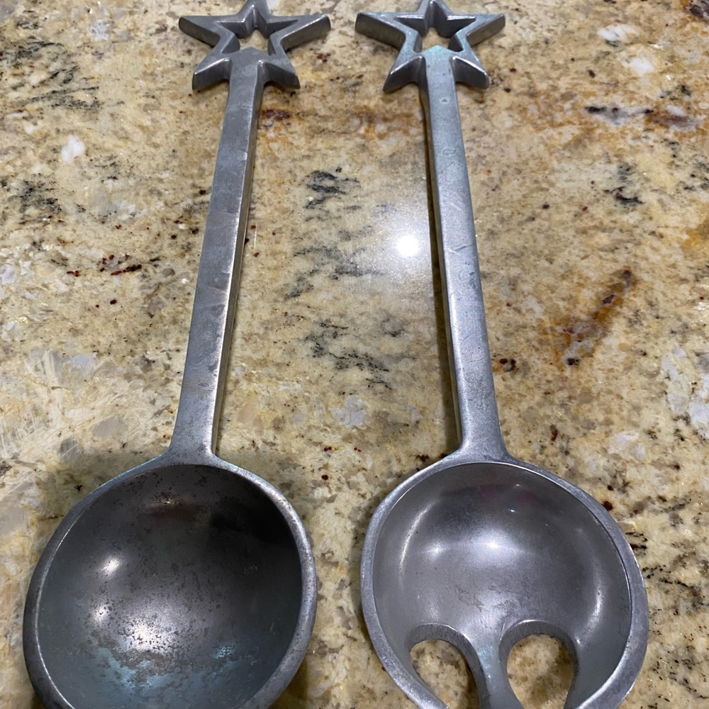 Pewter Salad serving set
